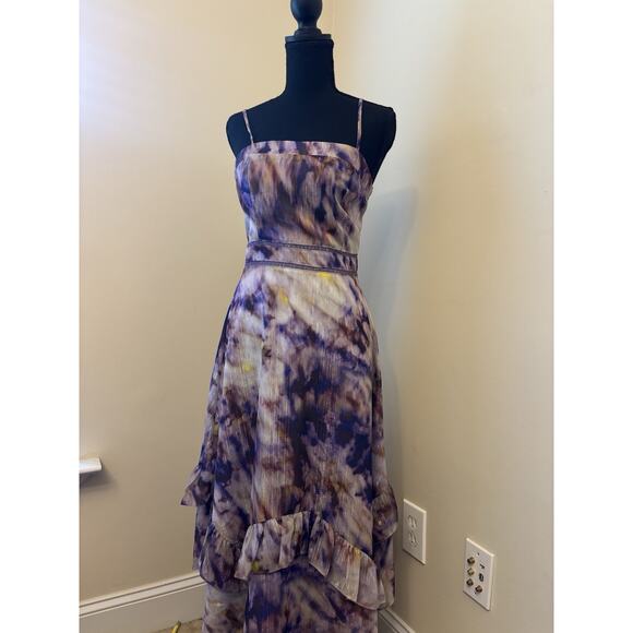 Adelyn Rae Jodie Lavender Tie-Dye Print Midi Dress Extra Small - Picture 1 of 3